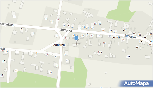 Zaborze, Jurajska, 4, mapa Zaborze