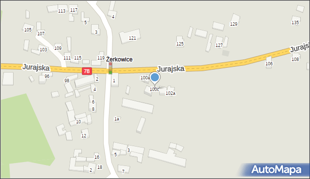 Zawiercie, Jurajska, 100c, mapa Zawiercie