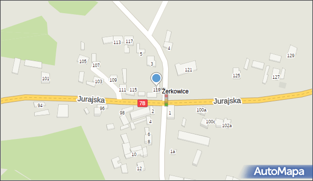 Zawiercie, Jurajska, 119, mapa Zawiercie