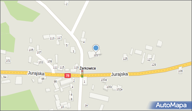 Zawiercie, Jurajska, 121, mapa Zawiercie