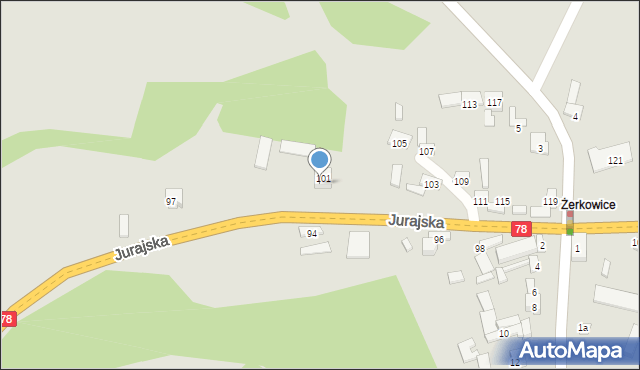 Zawiercie, Jurajska, 99, mapa Zawiercie