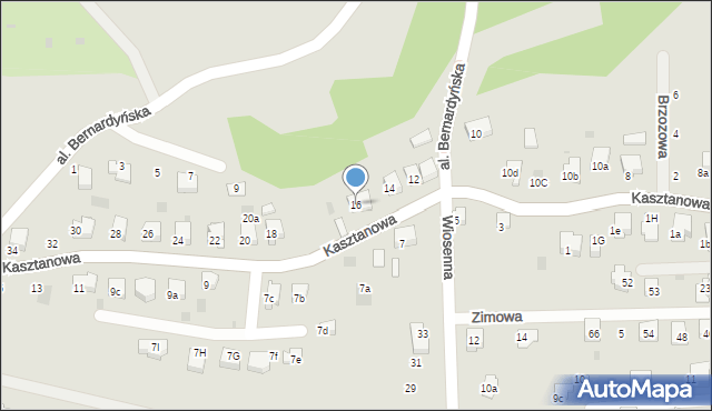 Alwernia, Kasztanowa, 16, mapa Alwernia