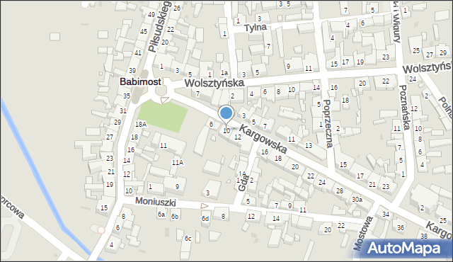 Babimost, Kargowska, 10, mapa Babimost