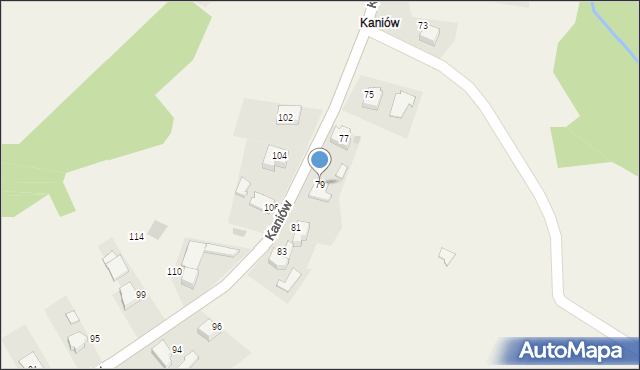 Bachowice, Kaniów, 79, mapa Bachowice