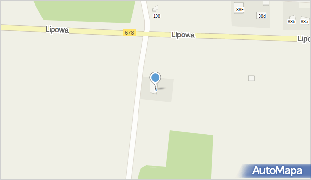 Baciuty, Kasztanowa, 3, mapa Baciuty