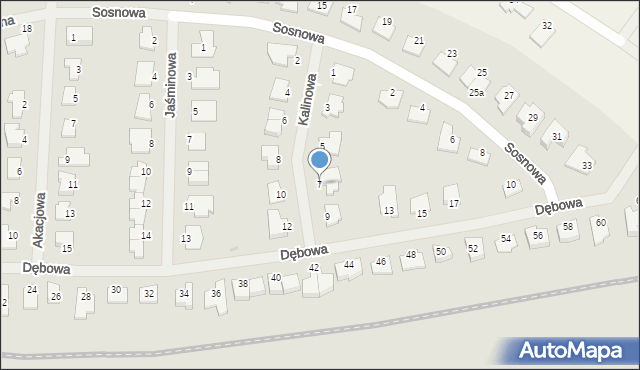 Bartoszyce, Kalinowa, 7, mapa Bartoszyce