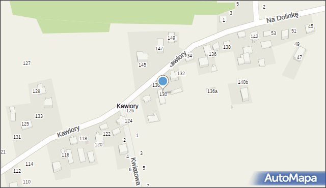 Bębło, Kawiory, 130, mapa Bębło