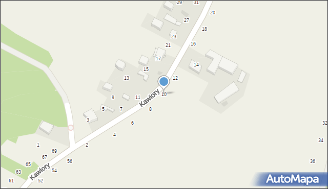Będkowice, Kawiory, 10, mapa Będkowice