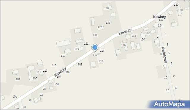 Będkowice, Kawiory, 112, mapa Będkowice