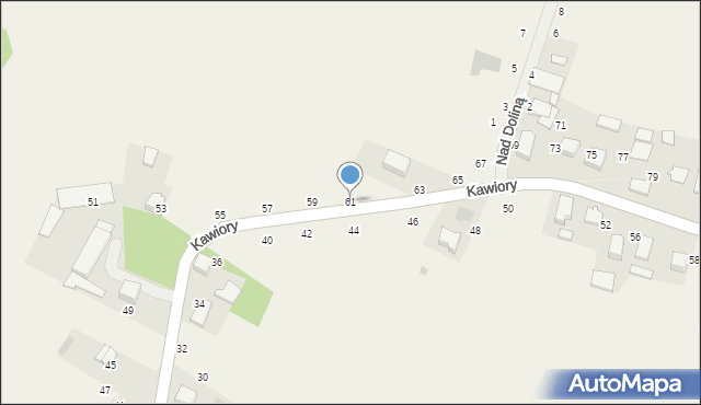 Będkowice, Kawiory, 61, mapa Będkowice