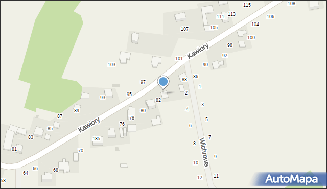 Będkowice, Kawiory, 84, mapa Będkowice