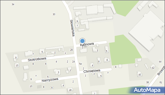 Bedoń-Wieś, Kalinowa, 1, mapa Bedoń-Wieś