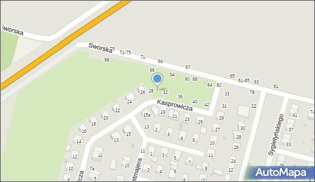 Biała Podlaska, Kasprowicza Jana, 30, mapa Białej Podlaskiej