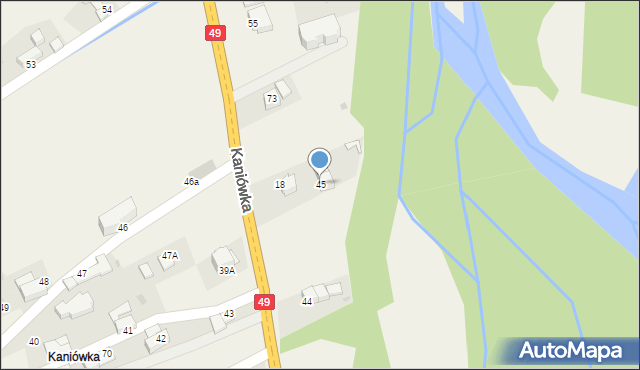 Białka Tatrzańska, Kaniówka, 45, mapa Białka Tatrzańska
