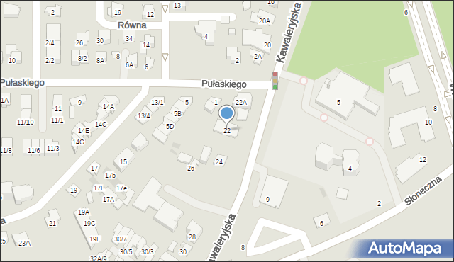 Białystok, Kawaleryjska, 22, mapa Białegostoku