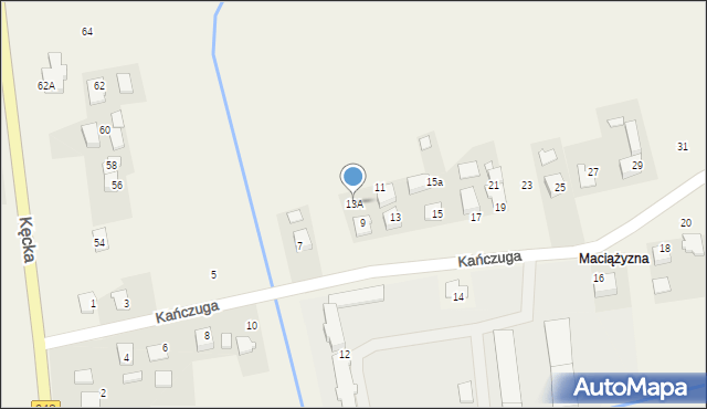 Bielany, Kańczuga, 13A, mapa Bielany