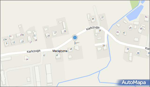 Bielany, Kańczuga, 20, mapa Bielany