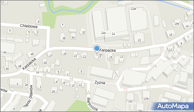 Bielsko-Biała, Karpacka, 19, mapa Bielsko-Białej