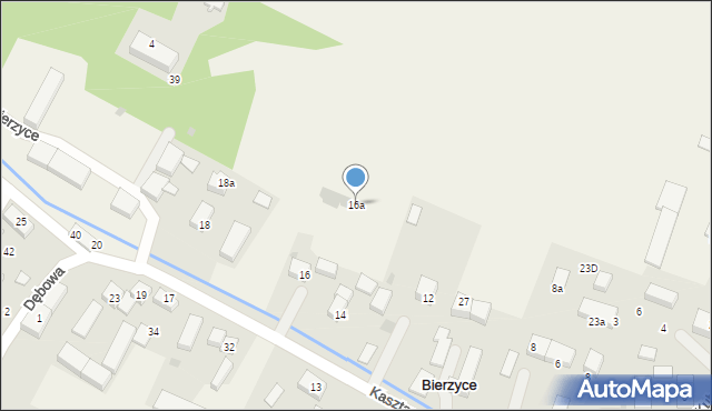 Bierzyce, Kasztanowa, 16a, mapa Bierzyce