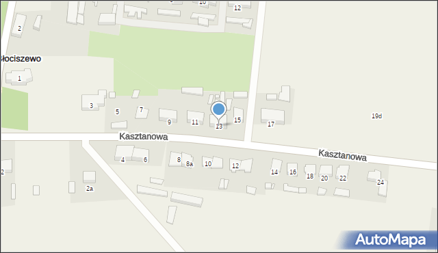 Błociszewo, Kasztanowa, 13, mapa Błociszewo