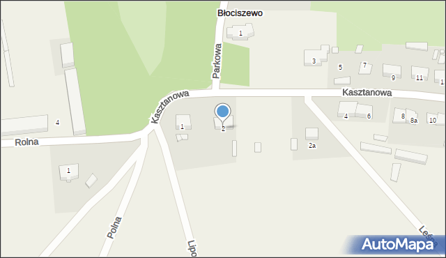 Błociszewo, Kasztanowa, 2, mapa Błociszewo