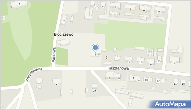 Błociszewo, Kasztanowa, 3, mapa Błociszewo