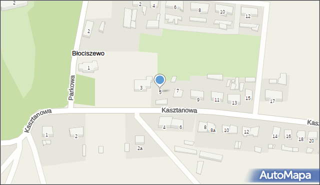 Błociszewo, Kasztanowa, 5, mapa Błociszewo