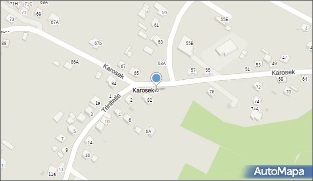 Bochnia, Karosek, 80, mapa Bochni