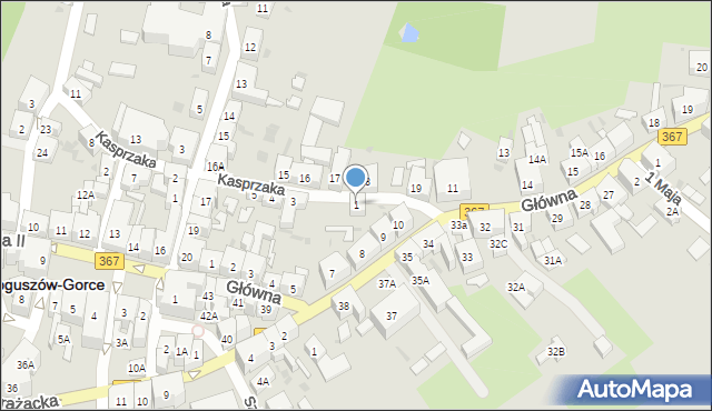 Boguszów-Gorce, Kasprzaka Marcina, 1, mapa Boguszów-Gorce