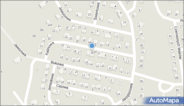 Bolesławiec, Kalinowa, 13, mapa Bolesławca