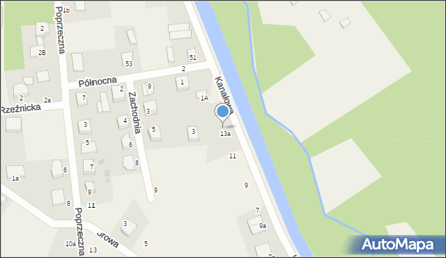 Bolszewo, Kanałowa, 13b, mapa Bolszewo