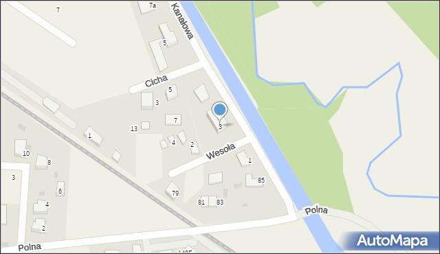 Bolszewo, Kanałowa, 3, mapa Bolszewo