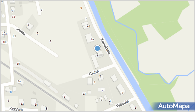 Bolszewo, Kanałowa, 5, mapa Bolszewo