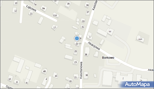 Borkowo, Kasztanowa, 27, mapa Borkowo