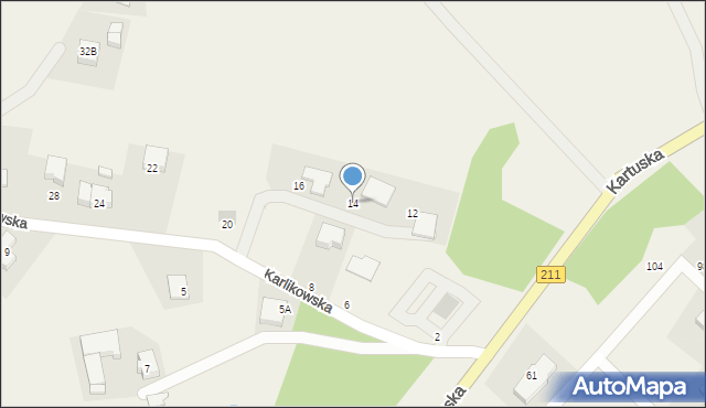 Borkowo, Karlikowska, 14, mapa Borkowo