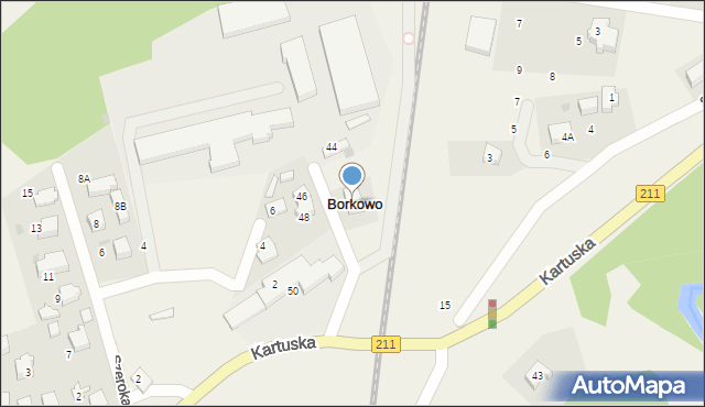 Borkowo, Kartuska, 40, mapa Borkowo