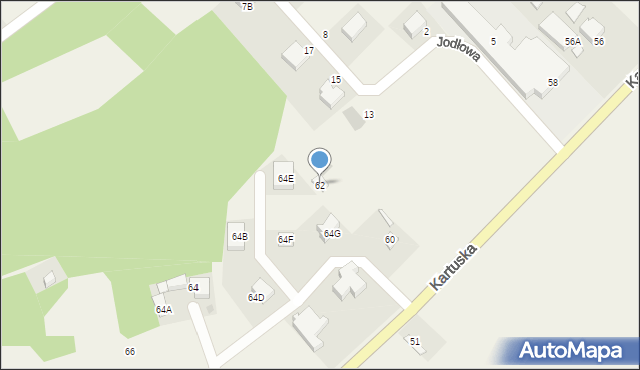 Borkowo, Kartuska, 62, mapa Borkowo