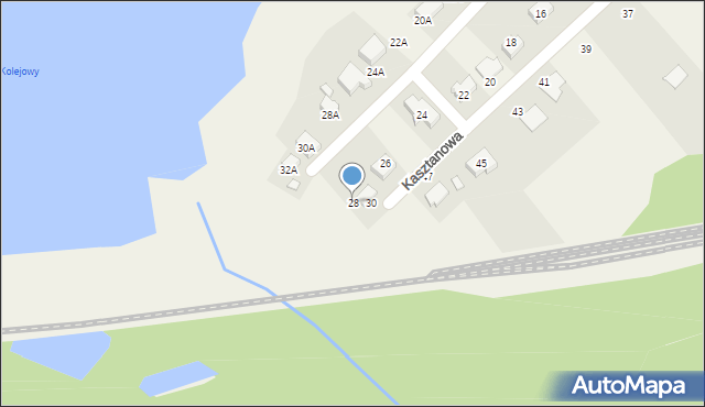 Borowa, Kasztanowa, 28, mapa Borowa