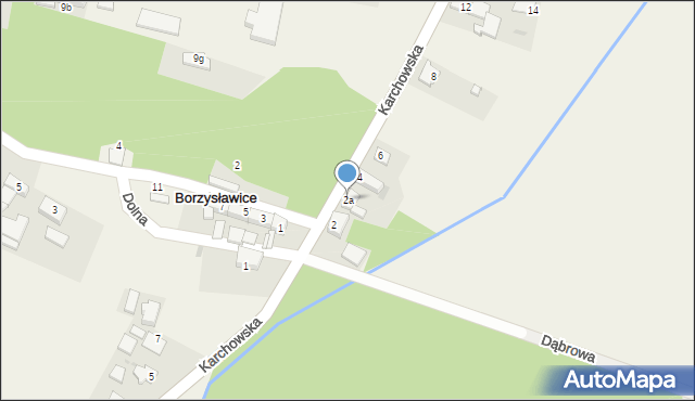 Borzysławice, Karchowska, 2a, mapa Borzysławice