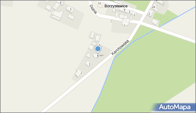 Borzysławice, Karchowska, 5, mapa Borzysławice
