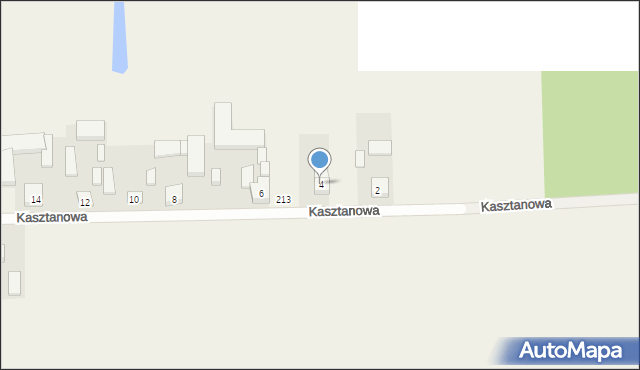 Brąszewice, Kasztanowa, 4, mapa Brąszewice