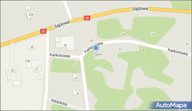 Brodnica, Karkonoska, 13, mapa Brodnica