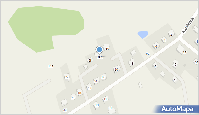 Brodnica Górna, Kamienna, 28A, mapa Brodnica Górna