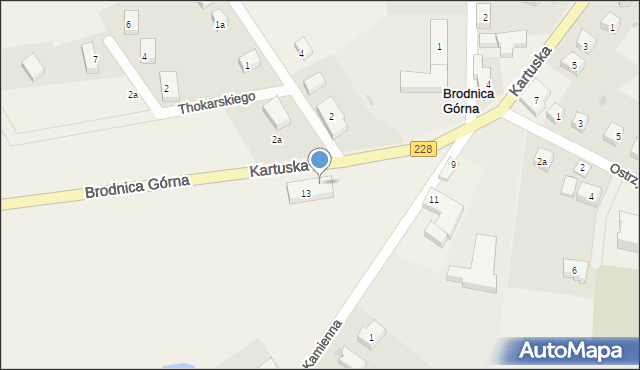 Brodnica Górna, Kartuska, 11, mapa Brodnica Górna