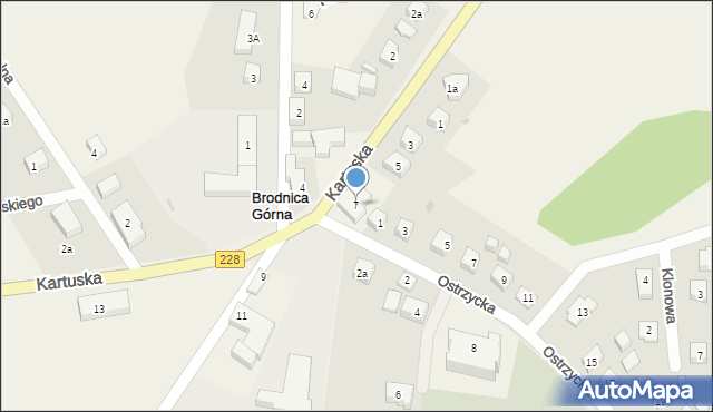 Brodnica Górna, Kartuska, 7, mapa Brodnica Górna