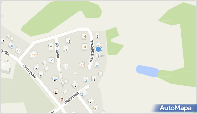 Brodnica Górna, Kasztanowa, 7, mapa Brodnica Górna