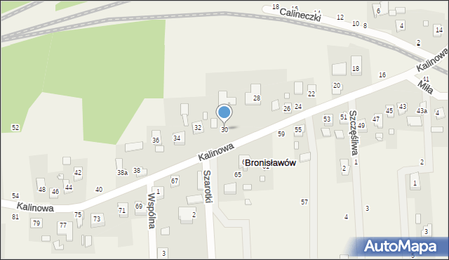 Bronisławów, Kalinowa, 30, mapa Bronisławów