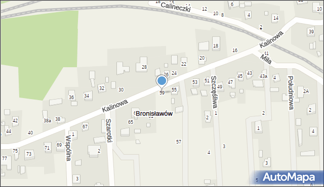 Bronisławów, Kalinowa, 59, mapa Bronisławów