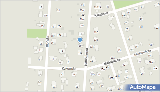 Brwinów, Kampinoska, 15, mapa Brwinów