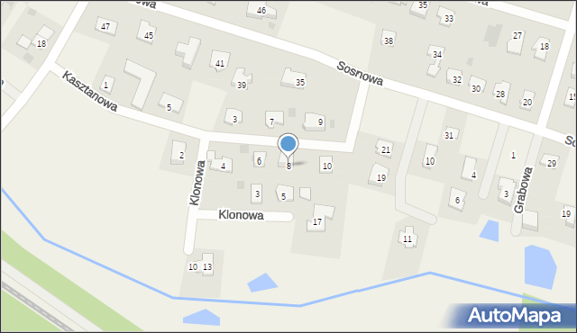 Brzozówka, Kasztanowa, 8, mapa Brzozówka